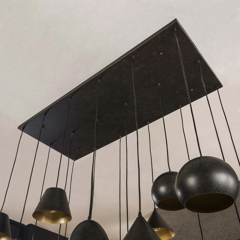 XXL-Pendellampe Metal 18-Licht - Schwarz Lyora 8716803512313