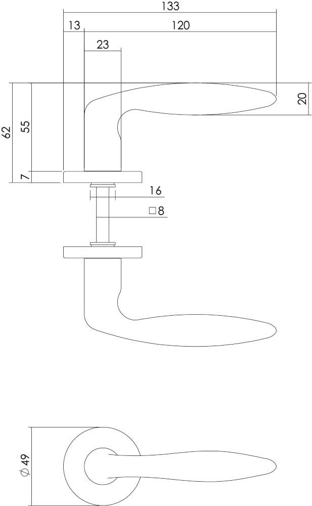 Türklinke Sigaar Messing lackiert Intersteel 8714186068243