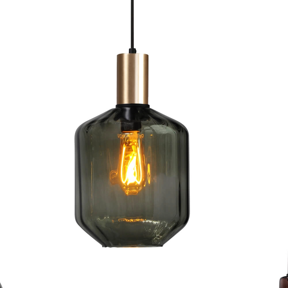 5-flammige Hängelampe - Gold - Porto mit verschiedenen Gläsern Masterlight 8718121270371