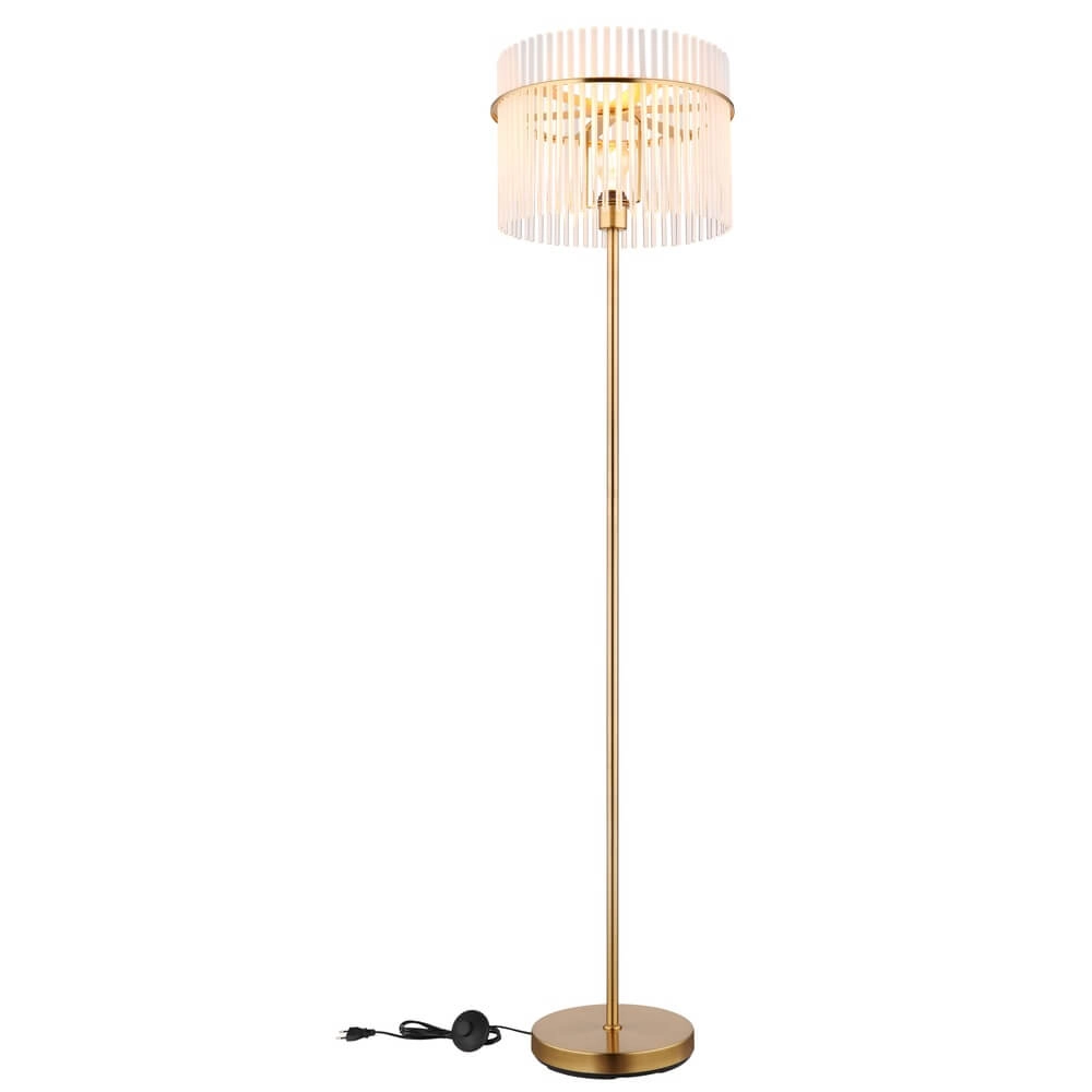 Goldene Stehleuchte Gorley mit Glas Ø 38cm Globo 9007371446810