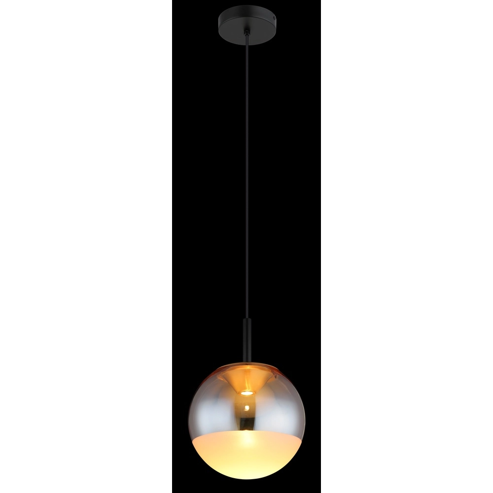 Design-Pendellampe Severin schwarz mit bernsteinfarbenem Glas Globo 9007371546930
