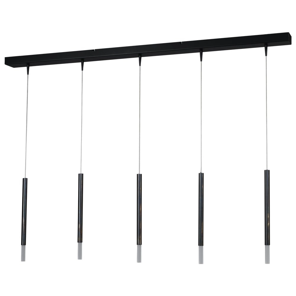 Schwarze Esstisch-Hängelampe Flute 5-flammige Design-Zylinder Masterlight 8718121209197