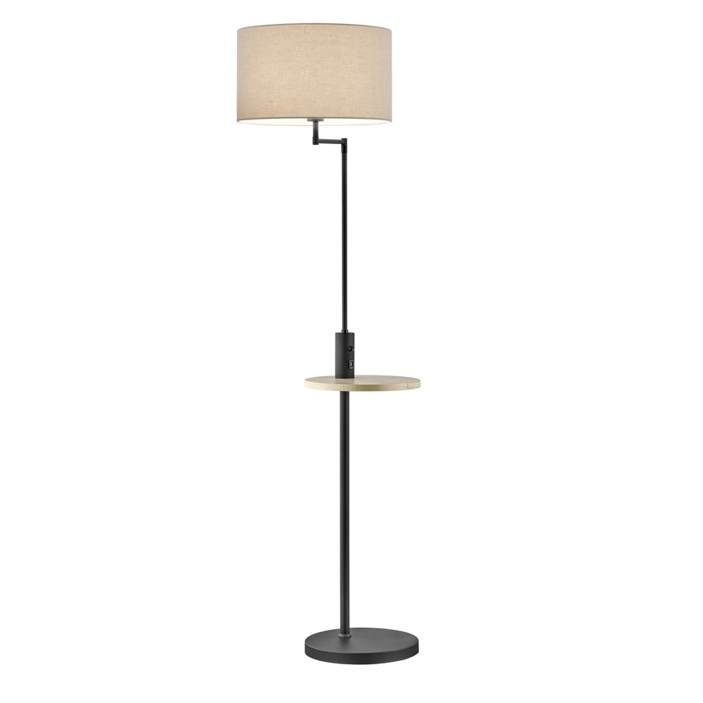 Leselampe Claas Table Schwarz mit Holzbraun und Grau Trio 4017807423228