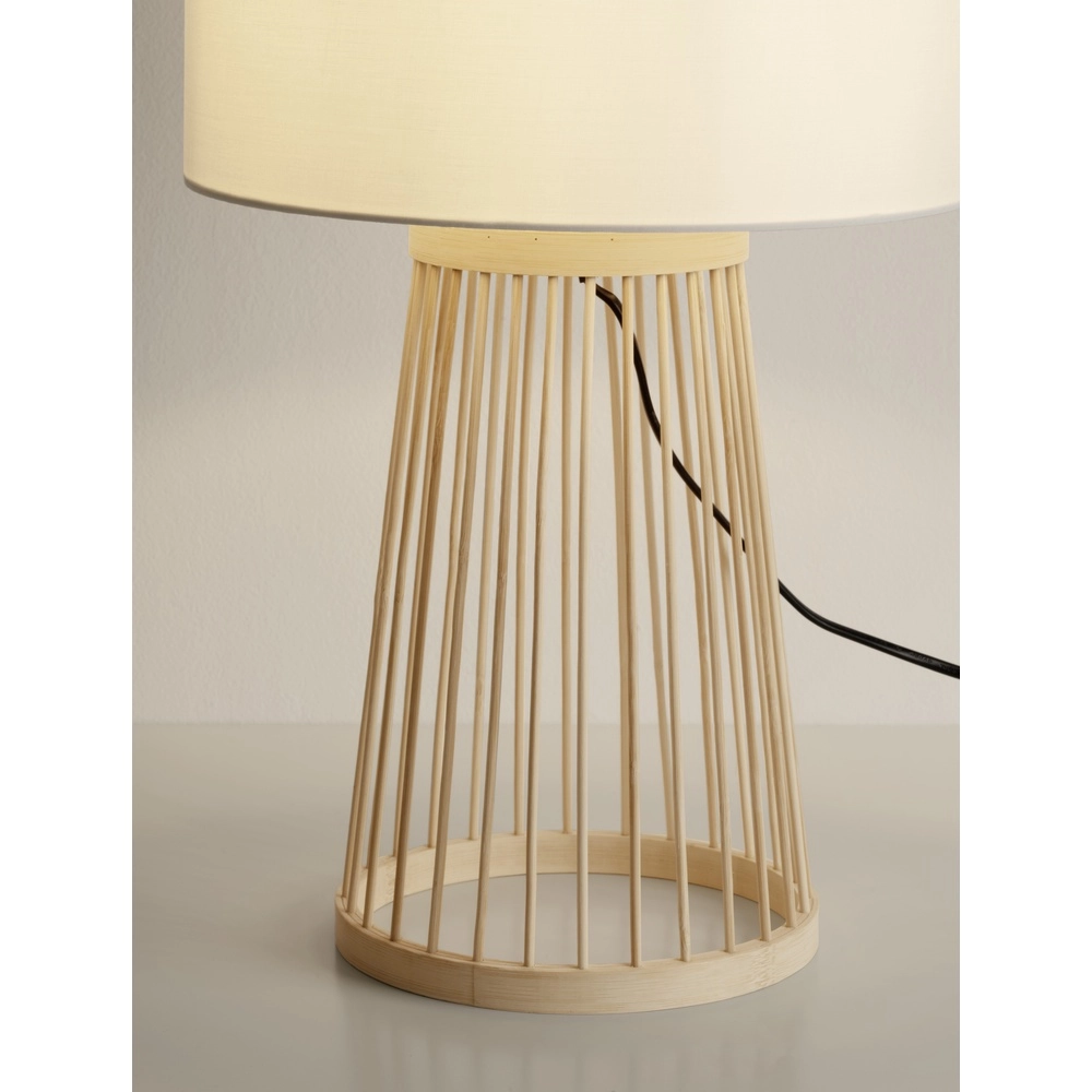 Tischlampe Lois Holz mit weißer Haube Lyora 5212017465573