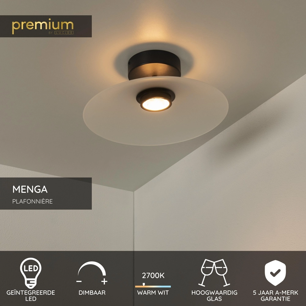 Elegante Deckenlampe Menga Ø 40 cm weißes Glas Premium by Lucide 5411212251213
