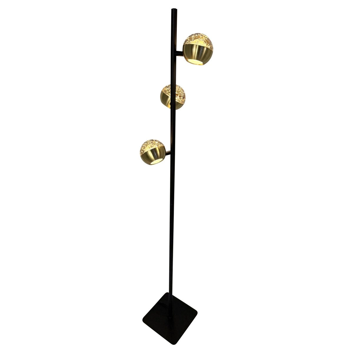 LED-Stehlampe Belluno 3-Licht Messing – Glas Steinhauer 8712746183979