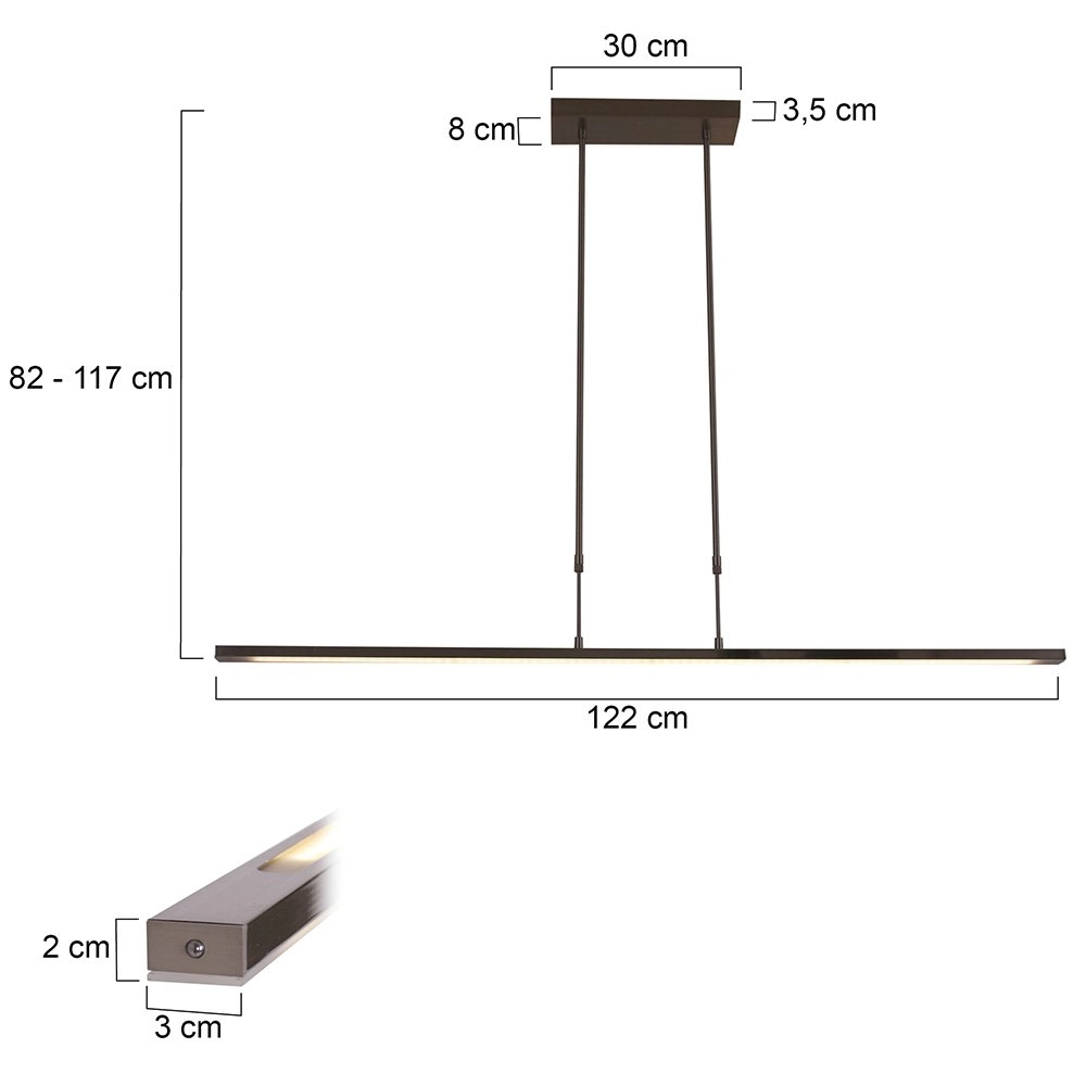 LED Hängelampe Zelena grau Steinhauer 8712746119817