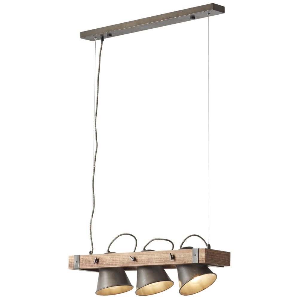Hängelampe mit 3 Leuchten Decca schwarz mit braun Brilliant 4004353361487