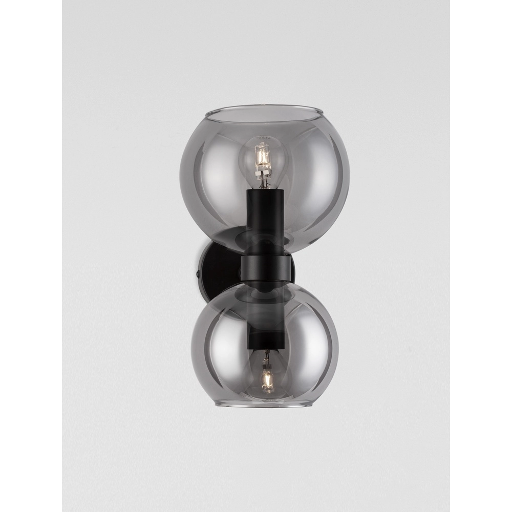 Wandleuchte Palmer schwarz mit Rauchglas Lyora 5212017430939