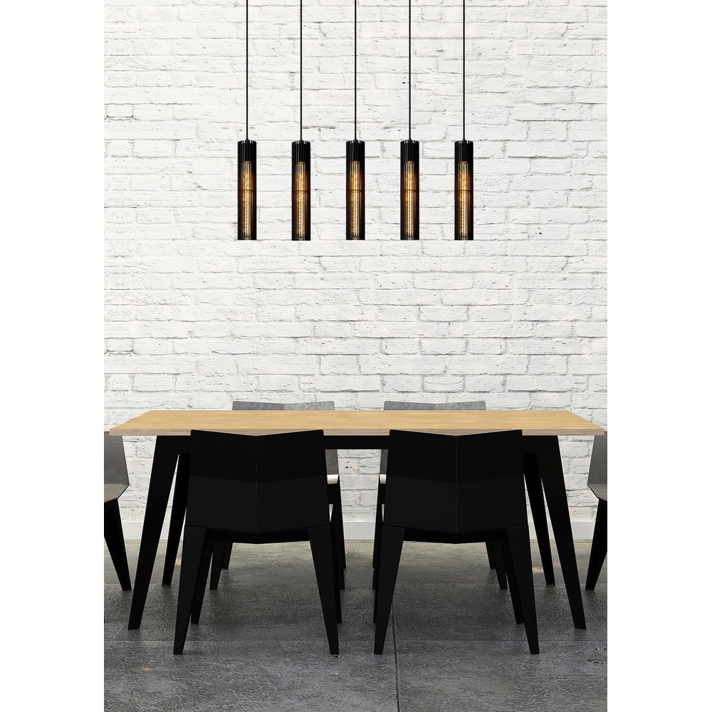 Design-Pendellampe Lionel 5-Licht Schwarz Lucide 5411212730435