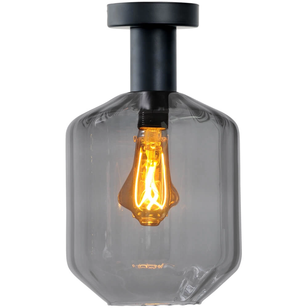 Deckenleuchte - Ø 19cm - Porto mit Jagger-Rauchglas