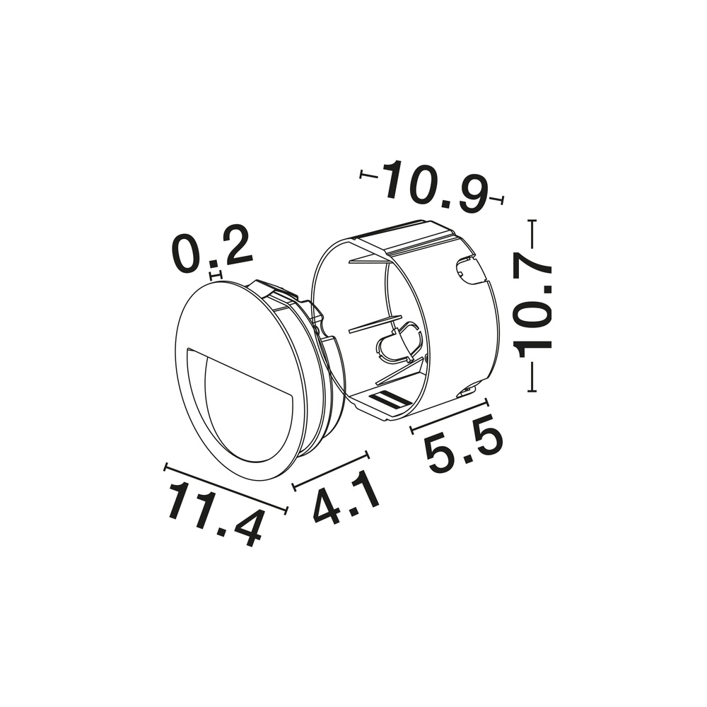 Runde Einbauwandlampe Sete Schwarz Lyora 5212017497987