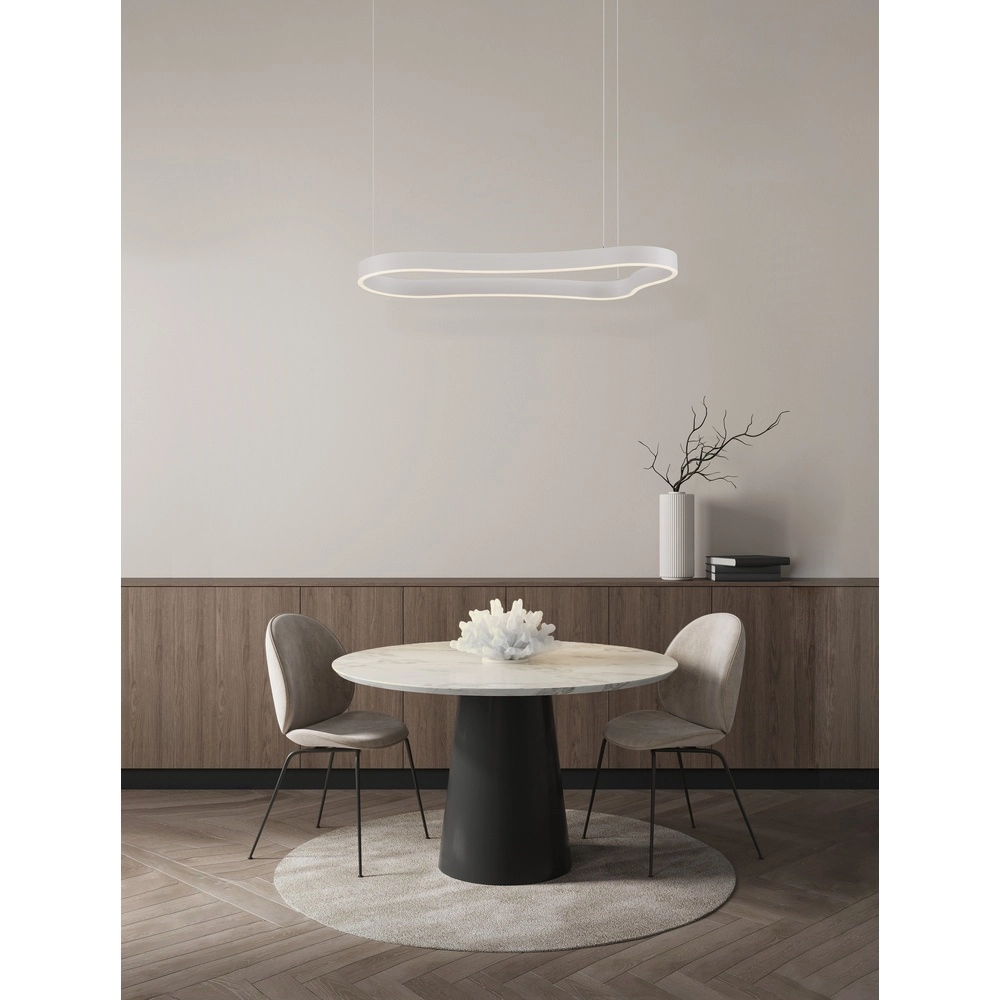 Pendelleuchte in natürlicher Form Dussa weiß 90cm Lyora 5212017463043