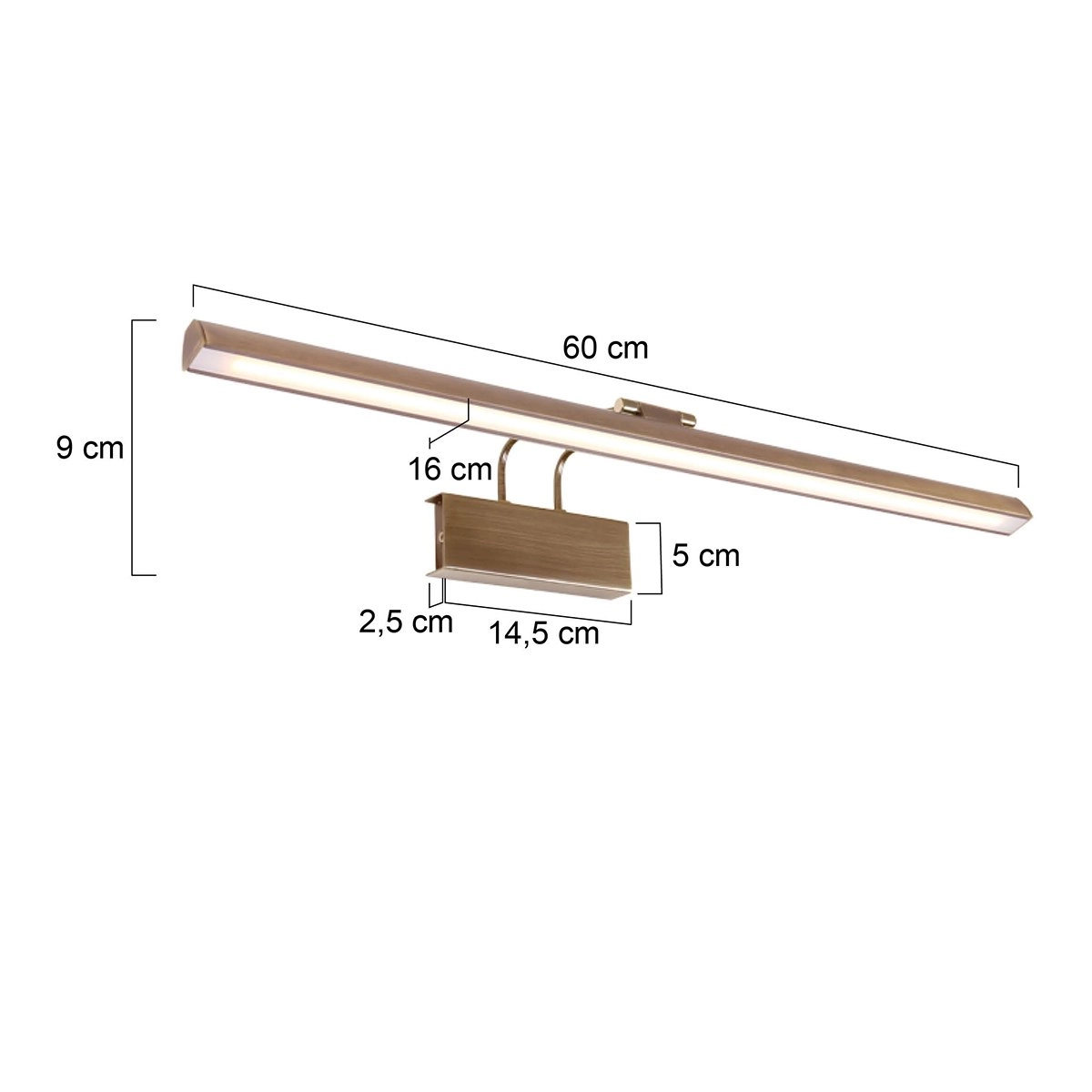 Wandleuchte Litho LED 60 cm Broningbruin Steinhauer 8712746129366