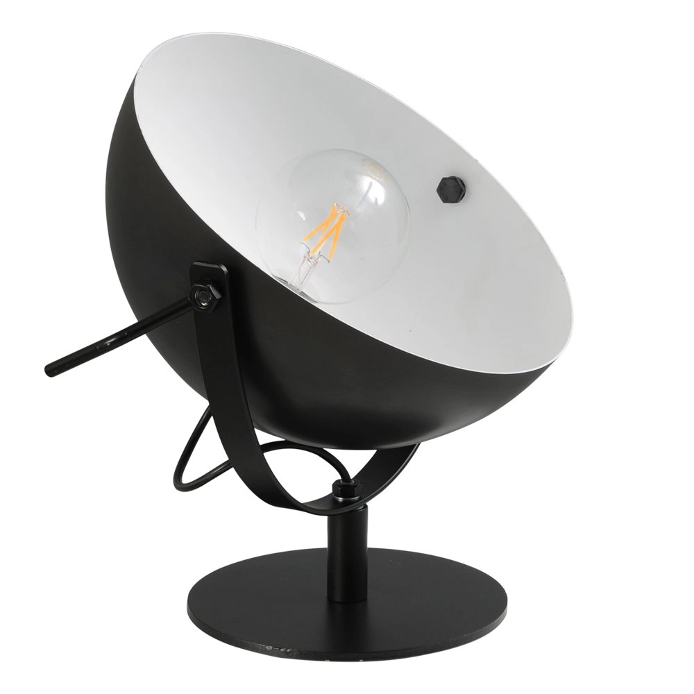 Tischlampe Industria Uplighter 30 cm schwarz mit weiß