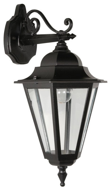 Wandleuchte klassisch Teccia Down 33cm schwarz