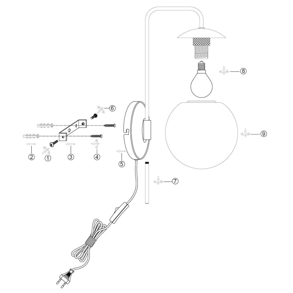 Wandlampe Bollique Schwarz Steinhauer 8712746184716