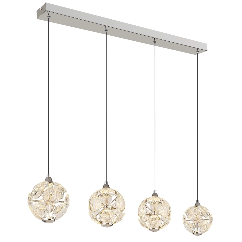 4-Licht Pendellampe Virina Chrom