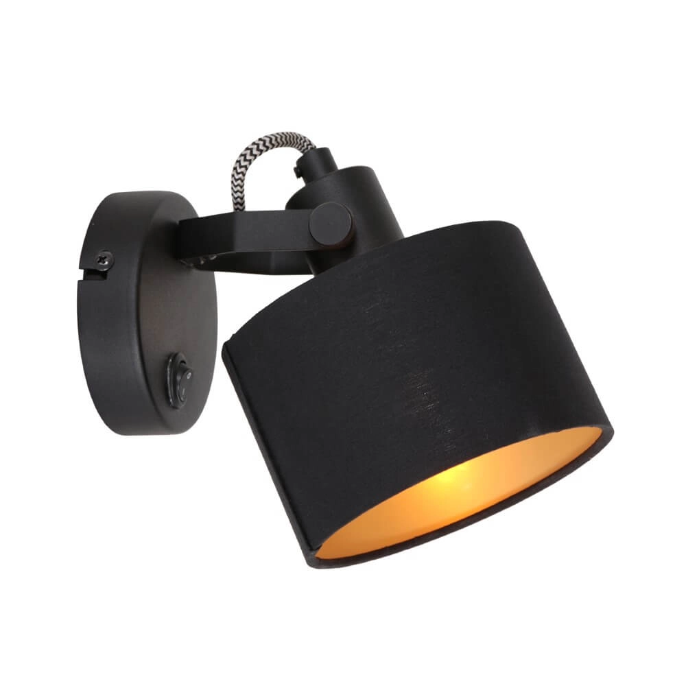 Schwarze Wandlampe Ornoir Steinhauer 8712746151404