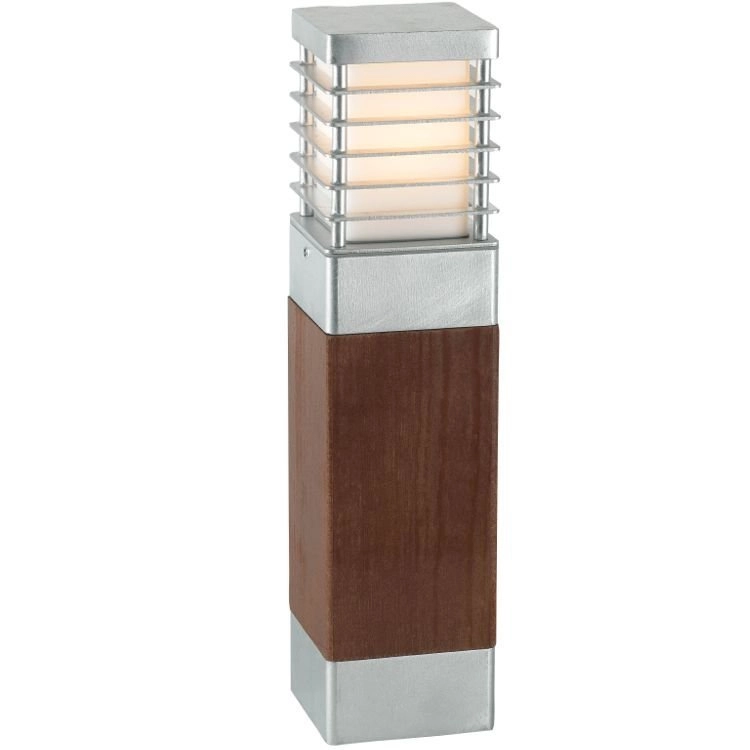 Lampe aus Holz Selham 49cm mit Aluminium-Details