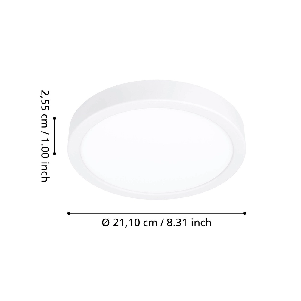 Deckenlicht IP44 Fueva 6-Z rund – weiß – Ø 21,1 cm Eglo 9008606330546
