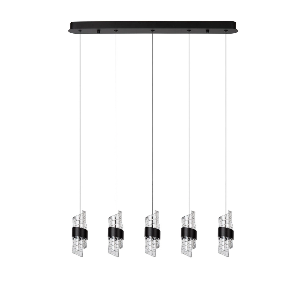 Design-Pendellampe Kligande 5-Licht-Schwarz-Gerade