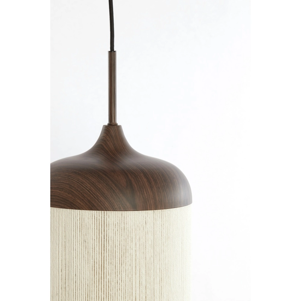 3-Licht Pendellampe Danialo Walnussbraun mit Seil Light & Living 8717807816711