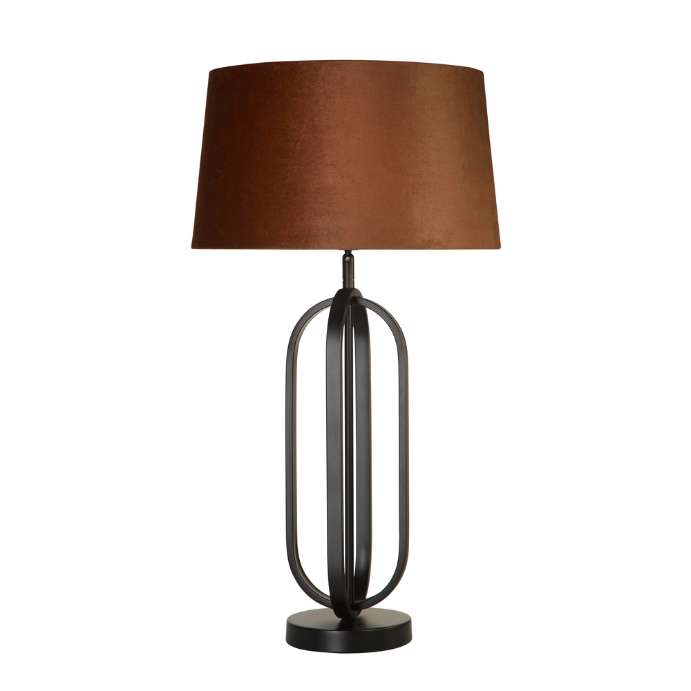 Tischlampe Chic schwarz mit orangefarbener Kapuze
