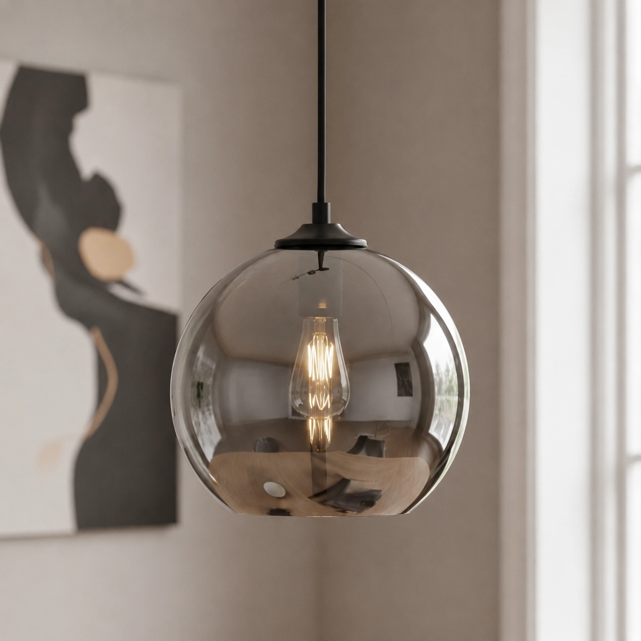 Design-Hängelampe Marino Titanglas Ø 25cm
