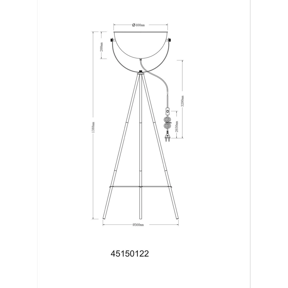 Stativ-Bodenlampe Timo Sandbraun Globo 9007371459544