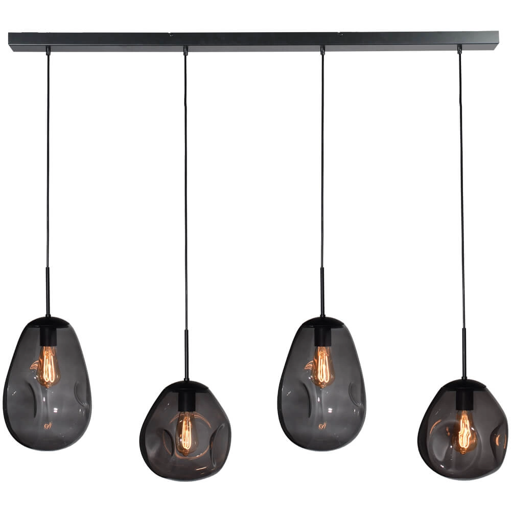 Hängelampe Lava 4x Rauchglas