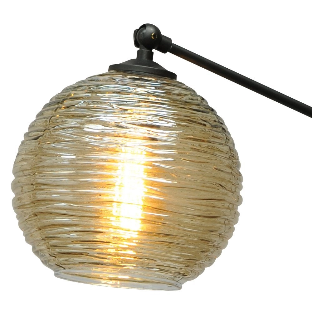Verstellbare Tischlampe Quinto Smoke mit gestreiftem Glas Masterlight 8718121216577