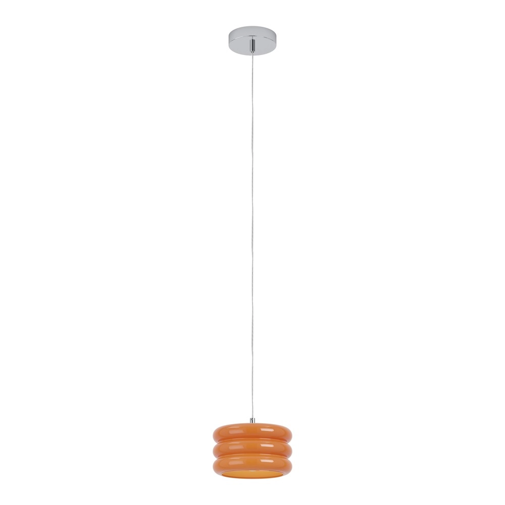 Design-Pendellampe Tortora Chrom mit oranger Ø 20 cm