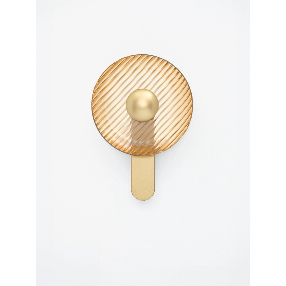 Design-Wandlampe Lavina Gold mit Bernsteinglas Ø 25 cm Lyora 5212063501393