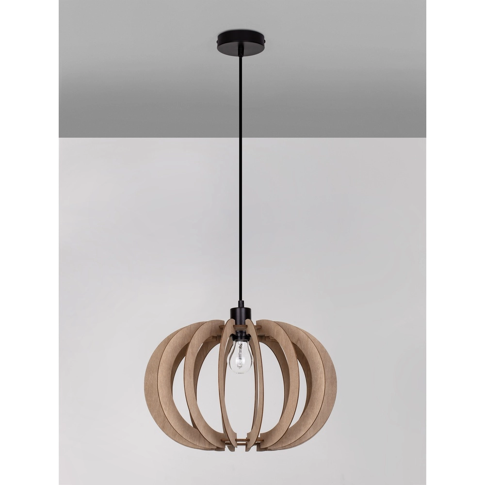 Pendelleuchte aus Holz Ottoline dunkel Ø 40cm Lyora 5212017436207