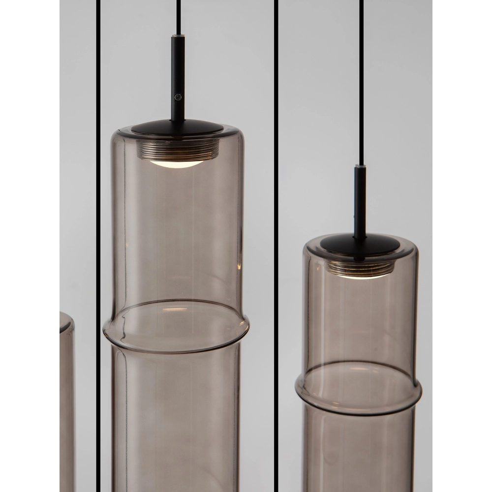 Einzigartige Pendelleuchte Sano rundes 5-flammiges Rauchglas Lyora 5212017474056