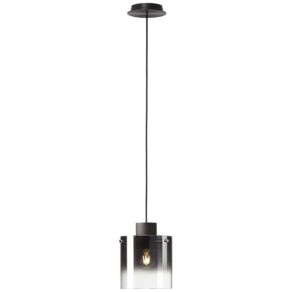 Hängelampe Beth E27 schwarz mit Rauchglas Brilliant 4004353358470