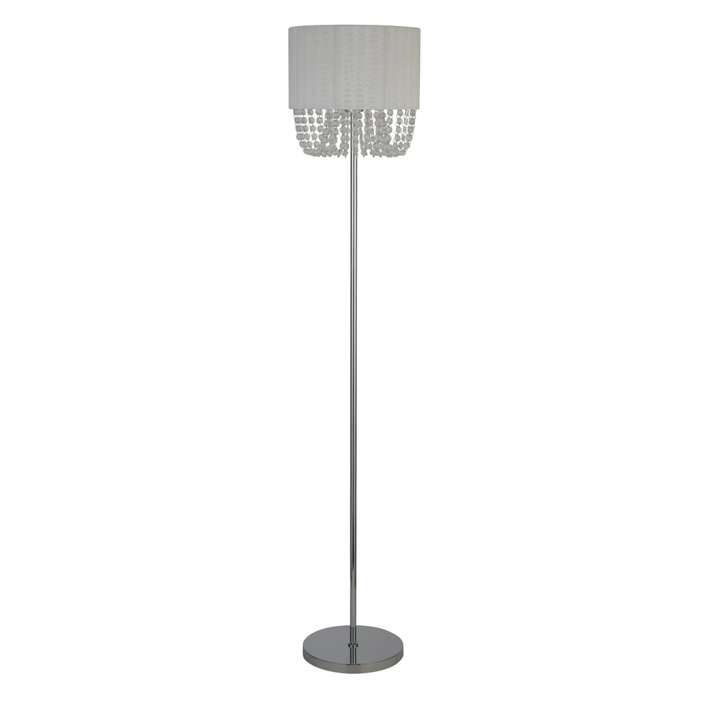 Stehlampe Bellano Chrom mit Weiß