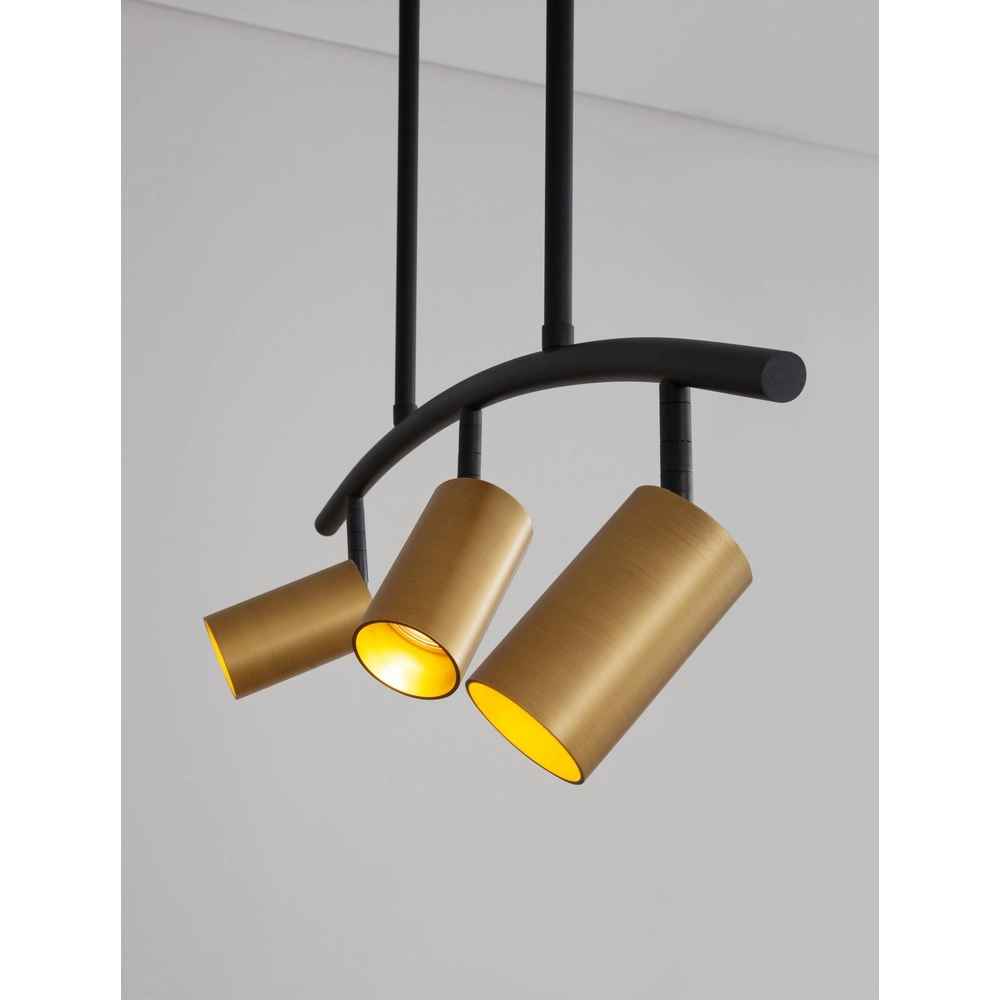 Pendelleuchte Pogno 3-flammig schwarz mit gold rund Lyora 5212017431295