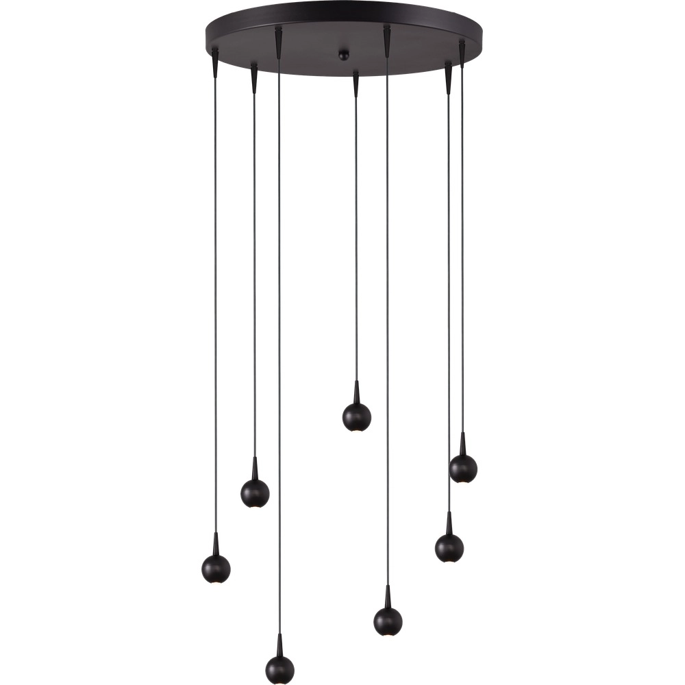 7-Licht Pendellampe Talana schwarz Ø 50cm DTW