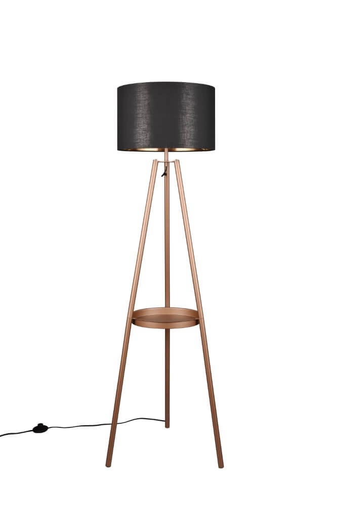 Stehende Stehlampe Colette schwarz mit gold