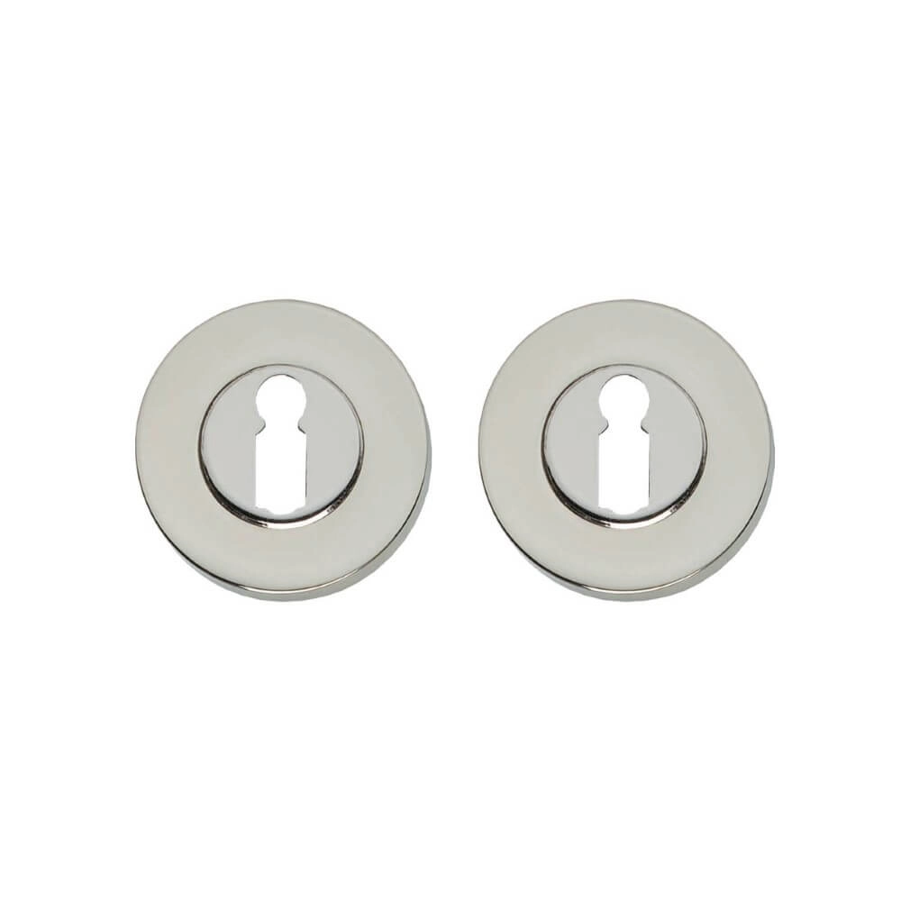 Set mit 2 Schlüsselrosetten Tira rund Nickel verdeckt