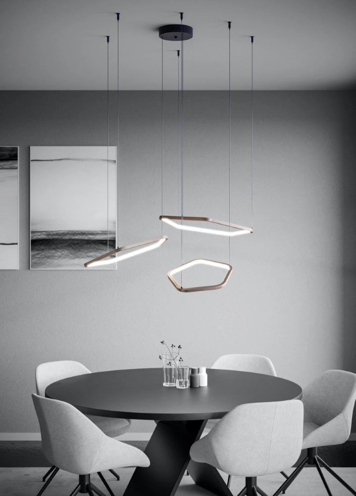 Design-Pendellampe Estrella schwarz mit braun und CCT Stars of Light 9008606357772