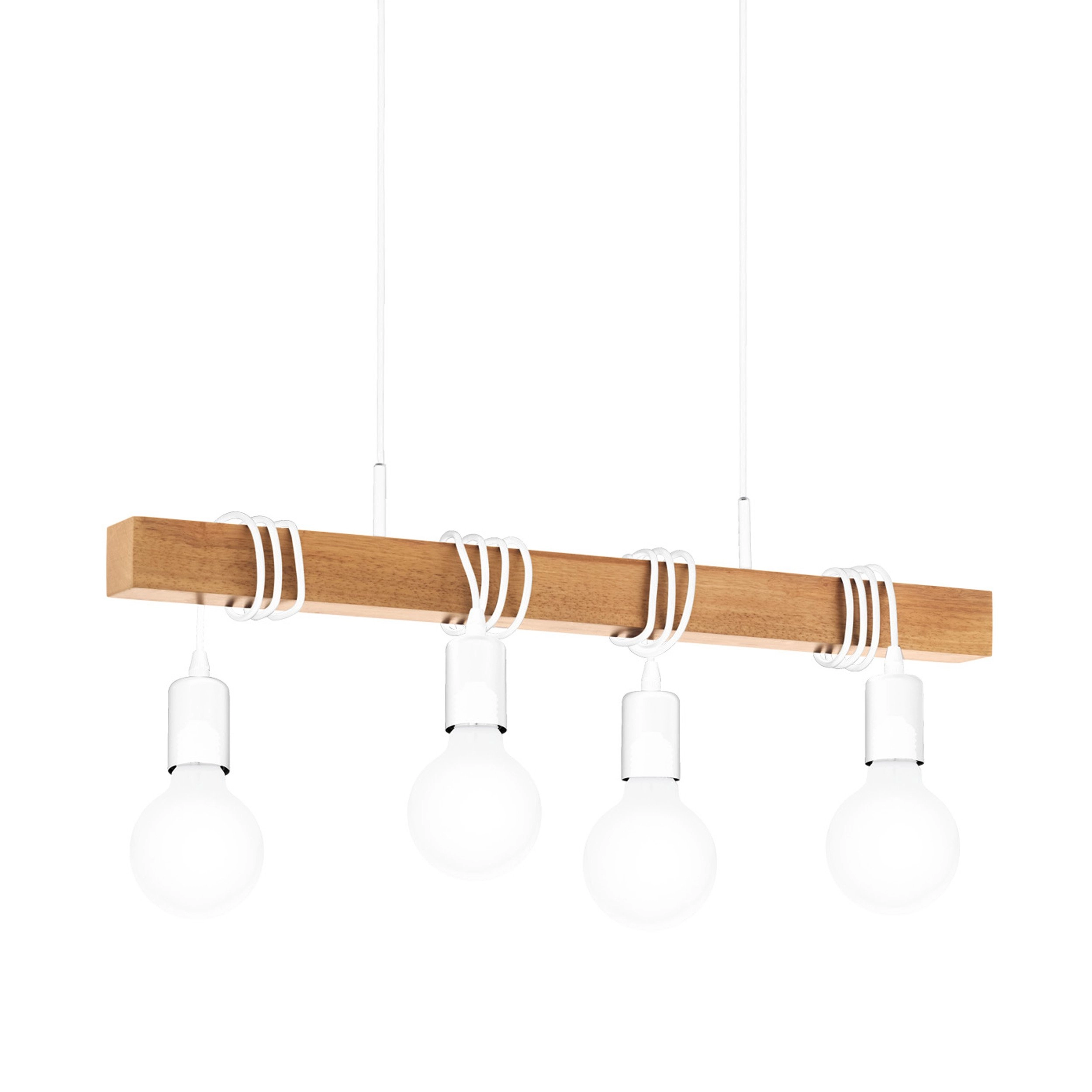 Pendelleuchte Townshend 4-Licht-Holz mit weiß Eglo 9002759437046