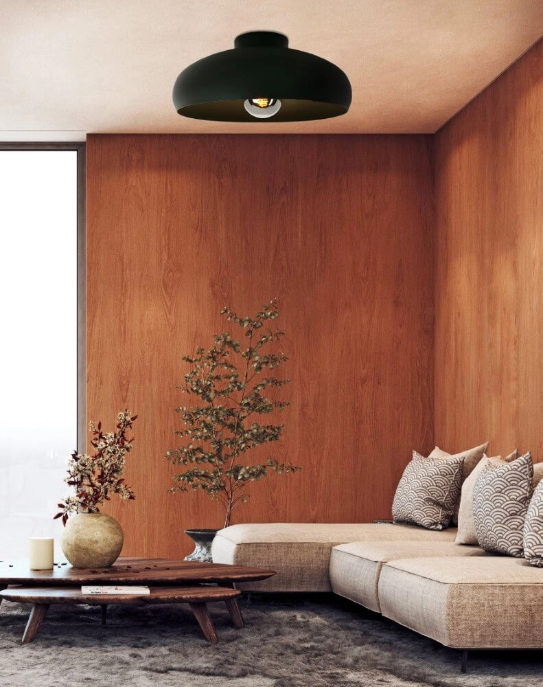 Schlafzimmer-Deckenlampe Mogano schwarz Ø 40cm Eglo 9002759436377
