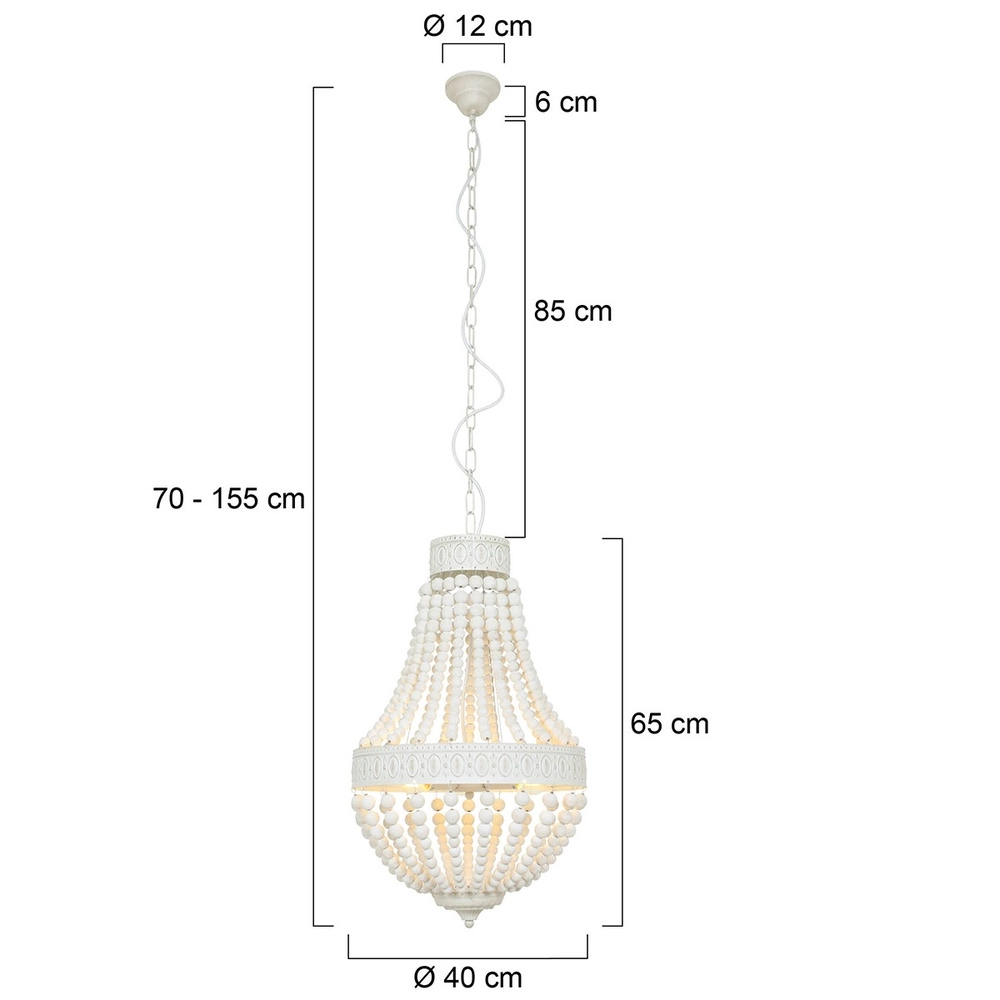 Weißer Kronleuchter Ella Ø 40cm Steinhauer 8712746132083