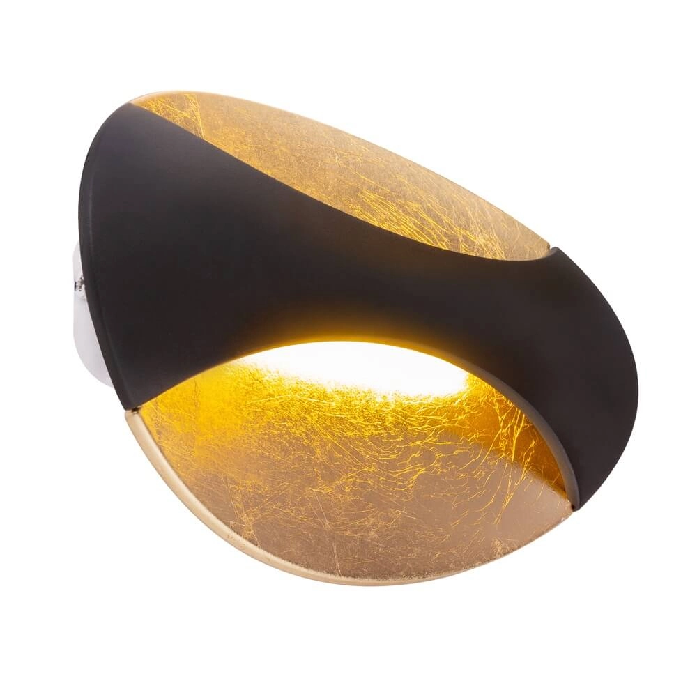 Design-Wandleuchte Alexandra schwarz mit gold Globo 9007371395453