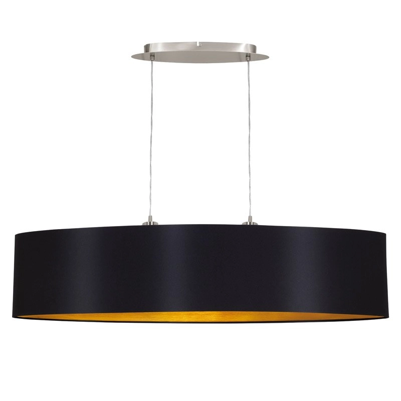 Pendelleuchte Maserlo 100 cm schwarz mit gold