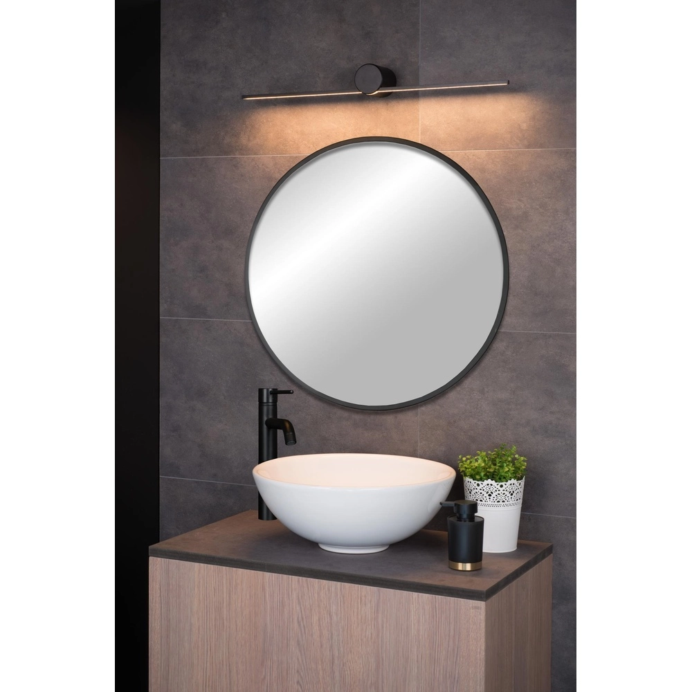 Elegante Badezimmerwandlampe Mizar IP44 60cm schwarz Lucide 5411212126924