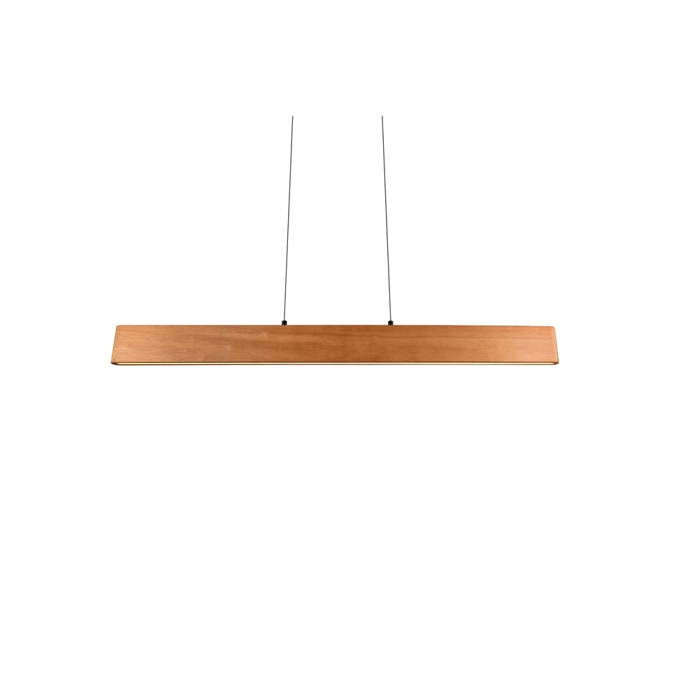 Schlanke Pendelleuchte Edgewood 115cm Holz Trio 4017807662238